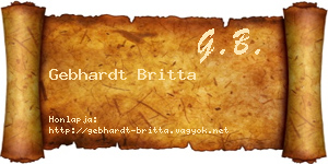 Gebhardt Britta névjegykártya